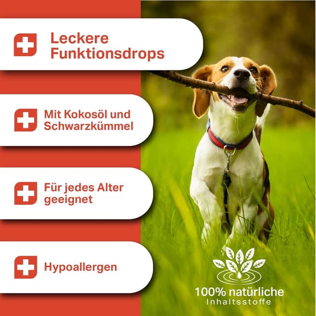 Detalle 1 de MEDIDOG Zeggi Weggi Premium Drops für Hunde mit Schwarzkümmelöl & Lammprotein – 400 g