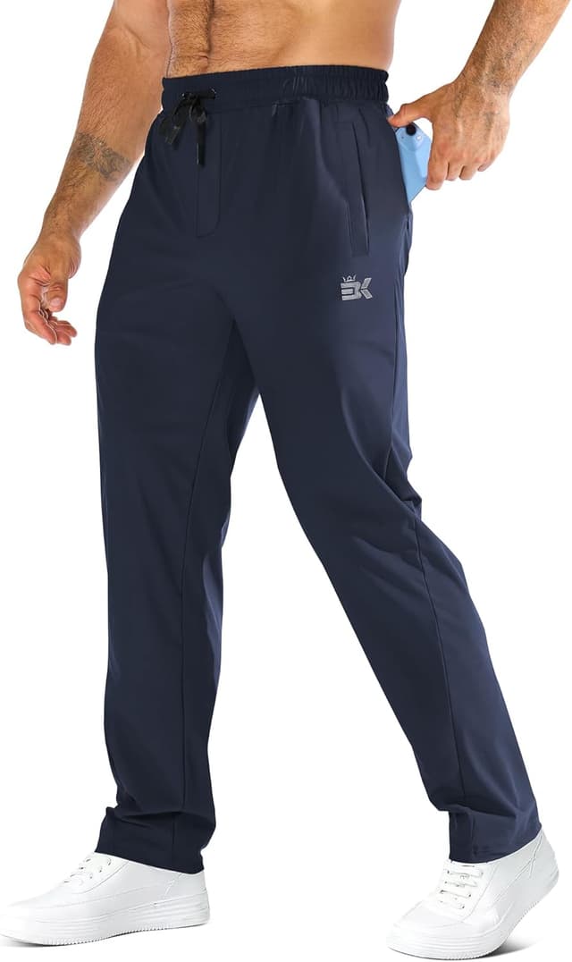 Detalle de Brokig Men’s Gym Tracksuit Bottoms (Cooling Joggers) – Drylite stretch running and golf trousers