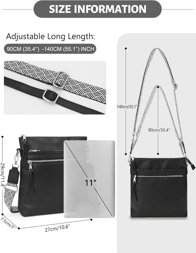 Detalle de MOCOCITO cross body bag for women with interchangeable straps (29 x 27 x 7.5 cm)
