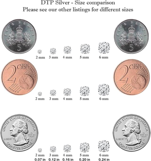 Thumbnail 6 de DTPsilver WINZIGE Ohrstecker aus 925 Sterling Silber mit Swarovski® Elements – runde sehr kleine Stecker (3 mm)