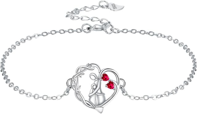 Detalle de Bracelet femme Yinsen en argent sterling 925, réglable avec pendentif cœur