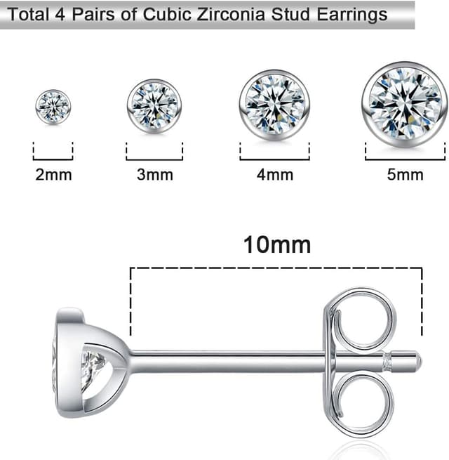 Detalle de Kleine Silber Ohrstecker 925 CZ