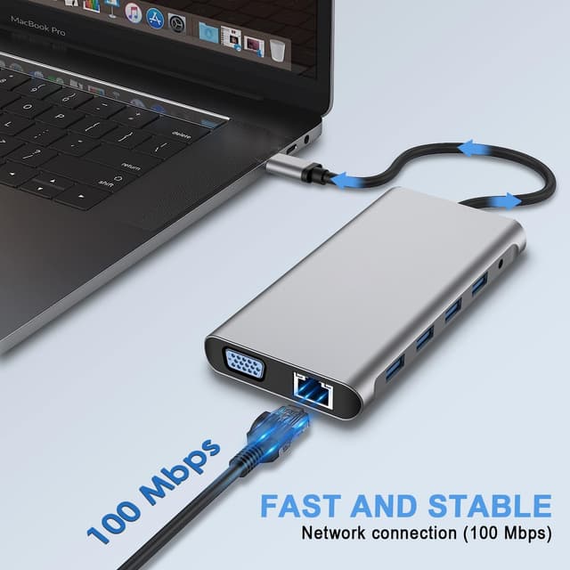 Detalle 2 de SZPACMATE USB C HUB 12-in-1 4K