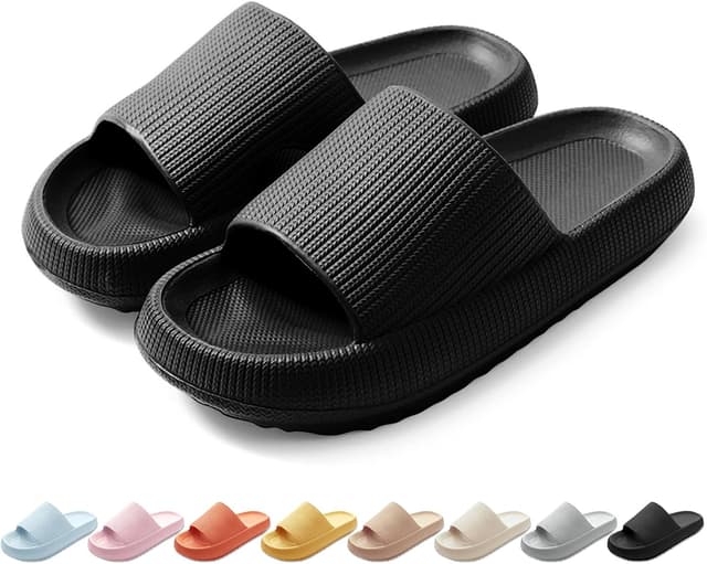 Detalle de HEOAARG Wolke Badeschlappen mit rutschfester EVA-Sohle – Badelatschen für Herren & Damen