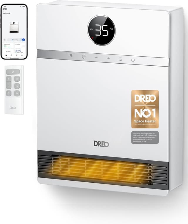 Detalle de Dreo Smart Electric Wall Heater 30° oscillation 🛋