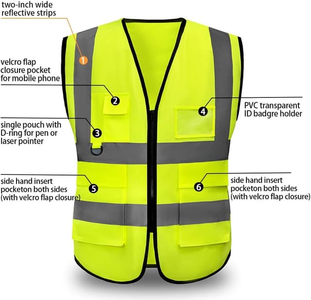 Thumbnail 2 de Hi Vis Vests High Visibility Reflective Vest