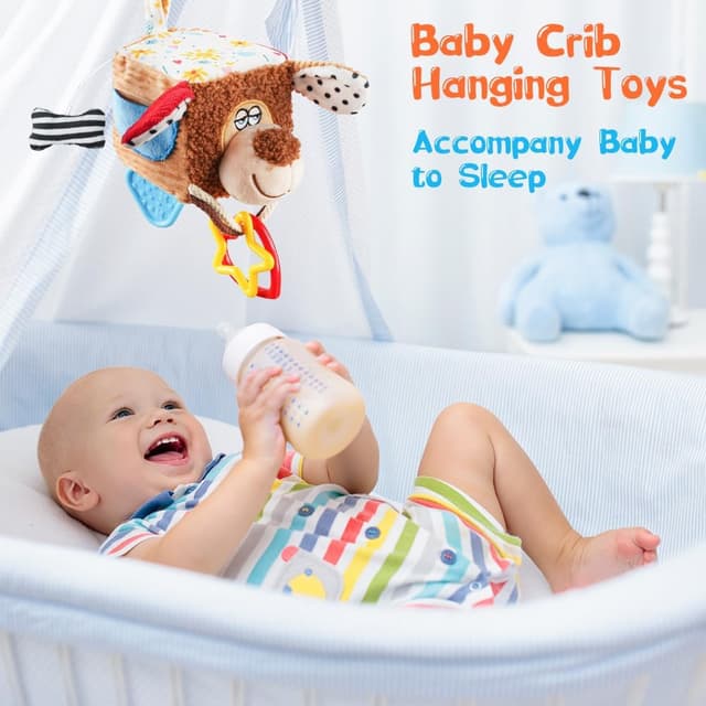 Detalle 2 de Aolso Giocattoli Sonaglio da appendere in peluche ad alto contrasto, forma animale (0+ mesi)