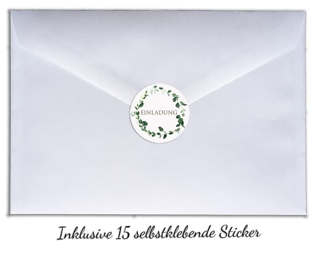 Thumbnail 6 de 15er Einladungskarten-Set 296 x 105 mm ✉