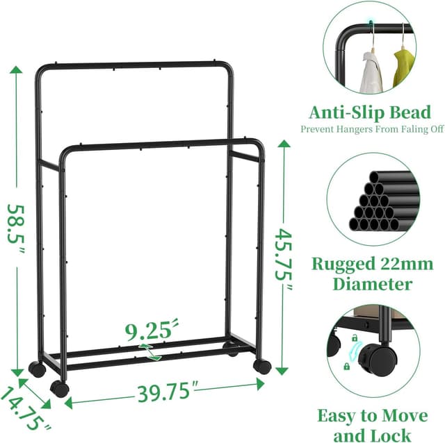 Thumbnail 4 de Simple Trending Clothes Rack with Wheels
