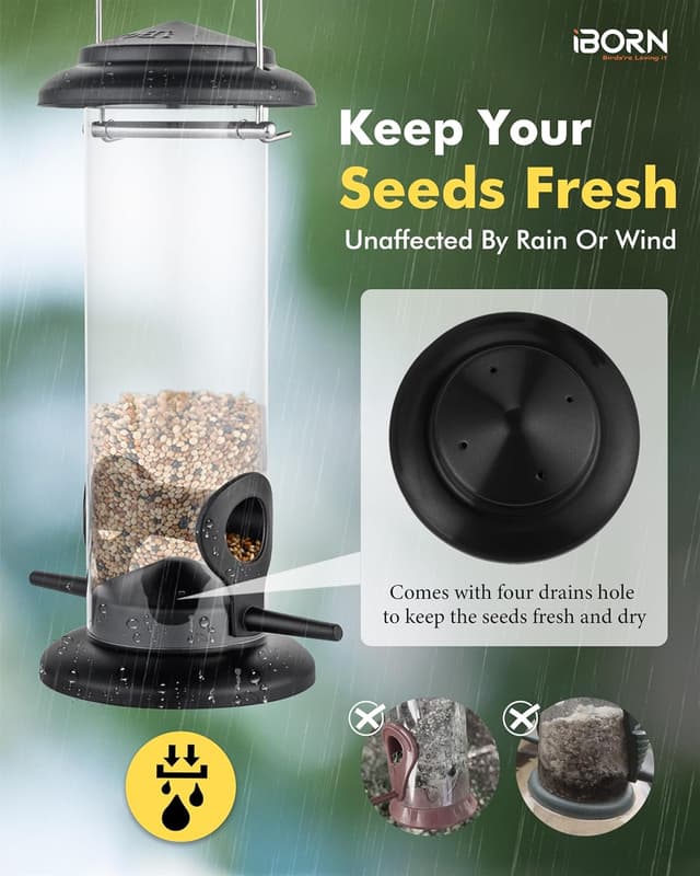 Detalle de iBorn Metal Bird Feeder 8 Inch