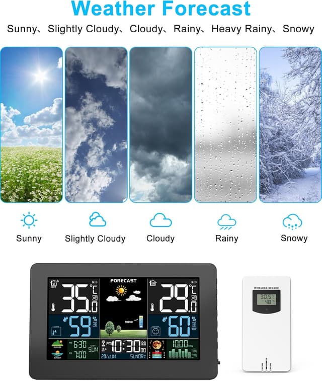 Detalle 2 de HAOYAO Wetterstation Funk für Wetter 60 m