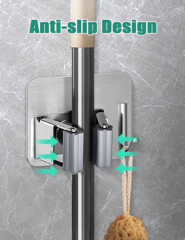 Thumbnail 4 de Henrycares 6-Pack Broom Mop Holder wall hooks 🧹