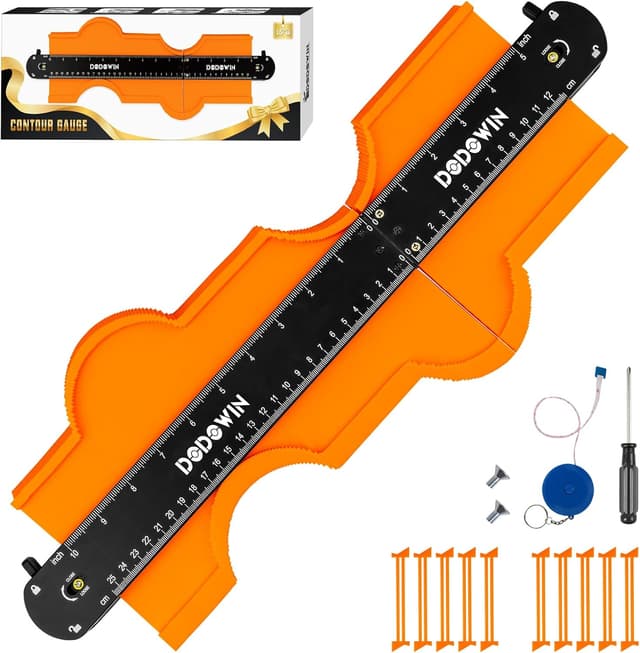 Detalle de DODOWIN Connectable Contour Gauge Profile Tool (3 sizes) for measuring and copying shapes