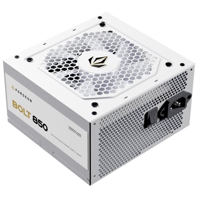 Detalle de Forgeon Bolt PSU 850W 80+ Gold Full Modular Fuente blanca