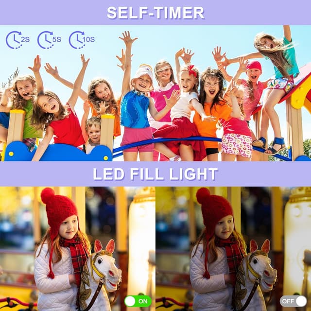 Detalle 1 de Digital Camera 1080P FHD 44MP Upgrade Purple