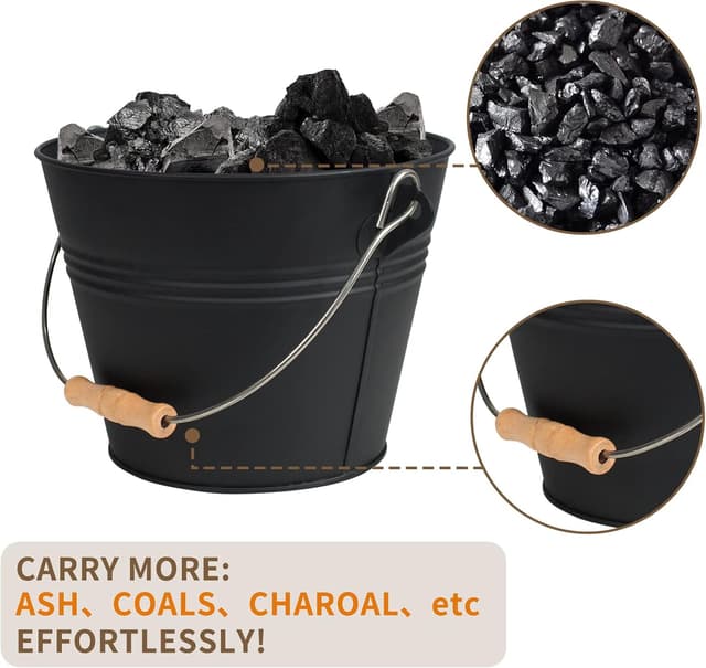 Thumbnail 3 de BRIAN & DANY Ascheeimer mit Deckel 5L Kohleeimer fürs Kamin