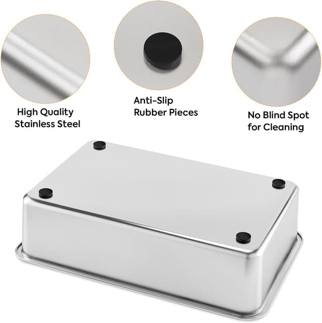 Detalle de Edelstahl-Katzenklo XXL mit Schaufel von Yangbaga – 60×40×30 cm, hoher Rand