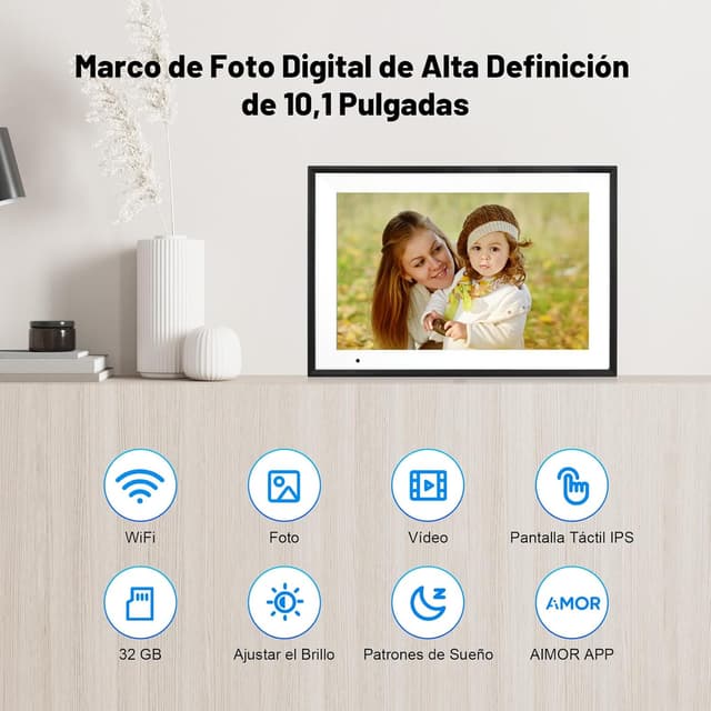 Thumbnail 2 de AEEZO 10,1 Zoll Digitaler Bilderrahmen 32GB