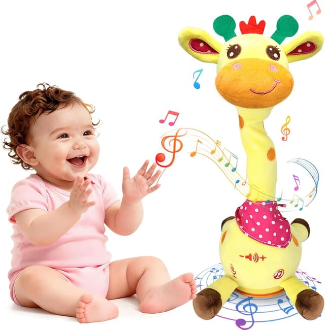 Detalle de Hunfur Talking Dancing Giraffe Baby Toy (3–18 Months) — Singing, Recording & Glowing Light