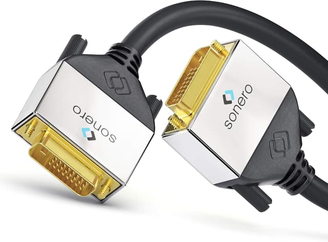 Detalle 2 de Sonero DVI-Kabel Premium 1,5 m (Dual Link) Stecker/Stecker, schwarz – für stabile DVI-Verbindungen