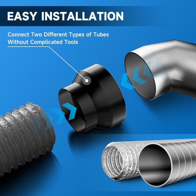 Detalle de Hon&Guan riduttore tubo 200 mm a 150 mm in acciaio zincato per cappe, asciugatrice e grow tent