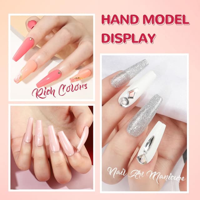 Detalle de COSCELIA Vernis Semi Permanent UV/LED – Lot de 20 vernis gel Rouge Rose Orange pailleté