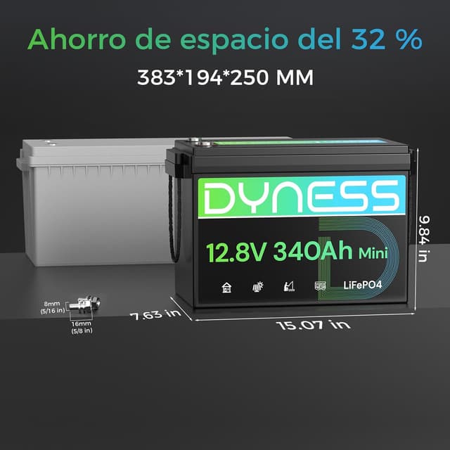 Thumbnail 1 de Dyness LiFePO4 12V 340Ah BMS 200A 4352Wh
