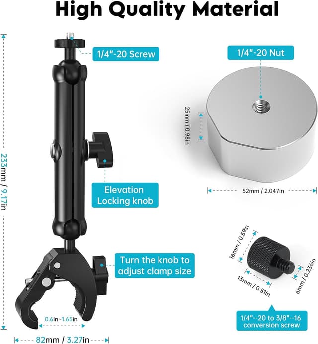 Detalle de XLTTYWL 2025 Starlink Mini Pole Mount Kit – aluminium tripod adapter with 1/4"-20 & 3/8"-16 thread
