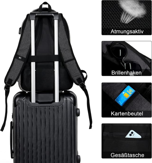 Detalle 2 de Rucksack für Laptop 15,6 Zoll 32×15×46 cm