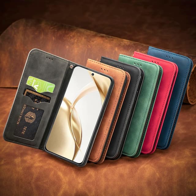 Detalle de Cracedily Klapphülle für Honor 90 – Flip Case mit Kartenfach, Magnetverschluss und Standfunktion