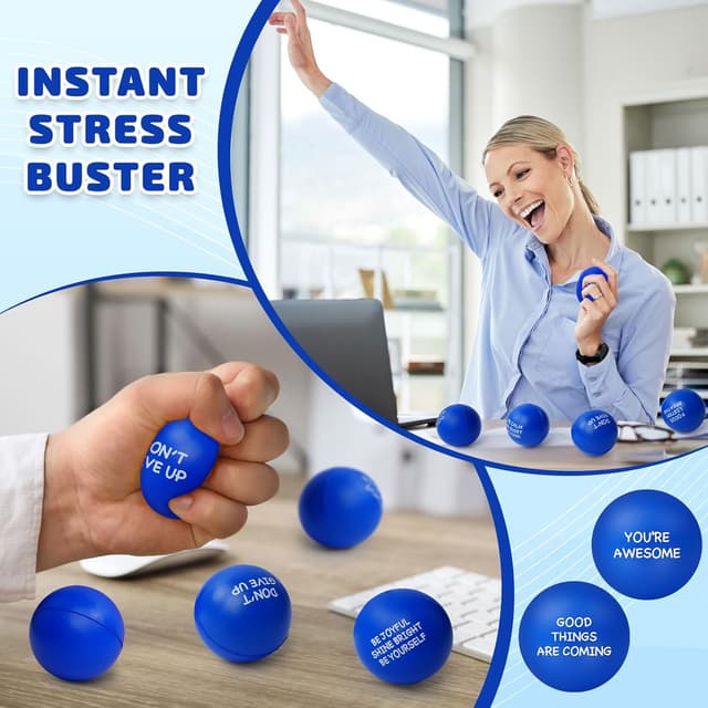 Detalle 2 de SHQDD 100PCS motivational stress balls, 4 cm