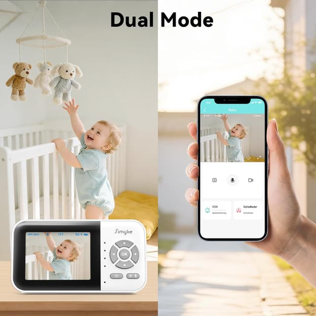 Detalle de Simyke Baby Monitor with Camera & 2.8 Inch Screen (No WiFi) with 2-Way Talk and VOX mode