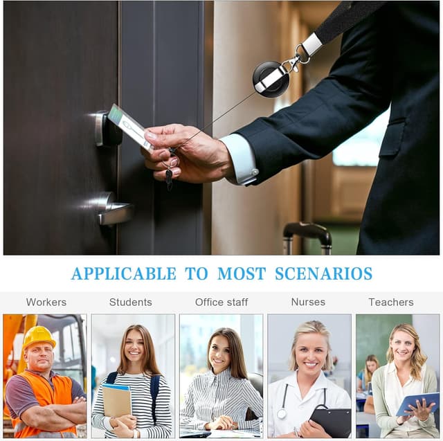 Detalle de Vicloon set cordino retrattile con portacarte e porta badge impermeabile (6 pezzi)