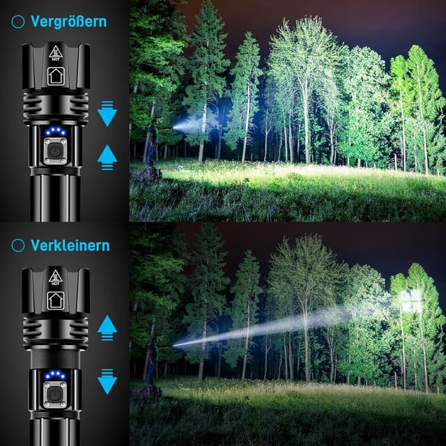 Detalle 1 de Glarylight Taschenlampe 1000000 Lumen 🔦