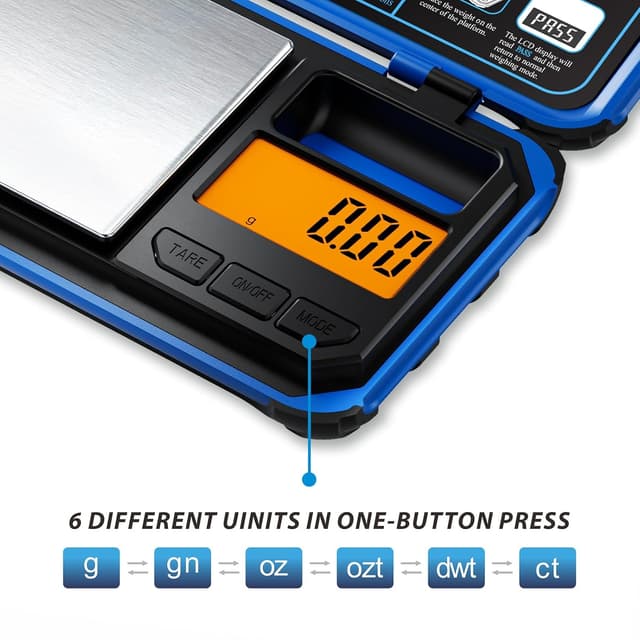 Detalle de ACCT Präzisions-Taschenwaage (200 g x 0,01 g) für Schmuck & Pulver mit LCD-Display und Umrechnung per Klick