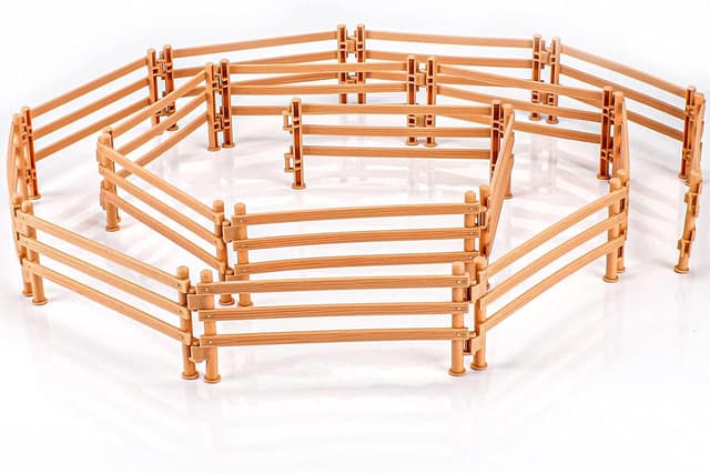 Detalle de YeahBoom Pferdezaun Spielzeug (40 Stück) – ABS-Kunststoff Koppel-Fechten Zubehör für Kinder