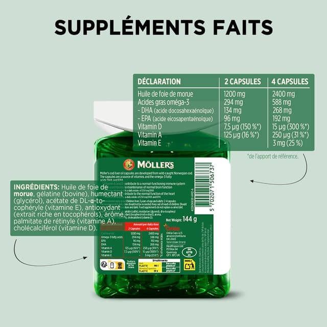 Thumbnail 3 de Möller’s ® Cápsulas de aceite de hígado de bacalao 🐟 160