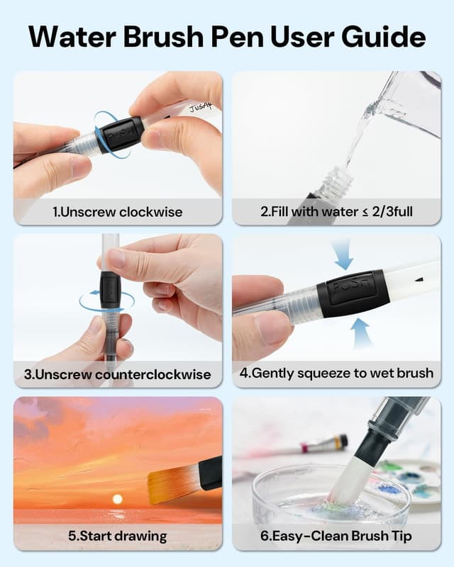 Detalle de JusArt Water Brush Pens 6 Pack