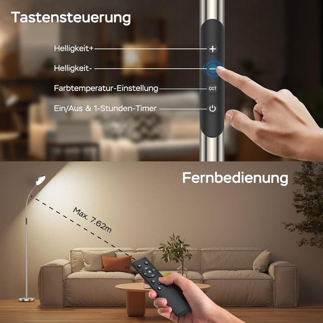 Detalle de ANTENLICHT NOVA Stehlampe 18W dimmbar