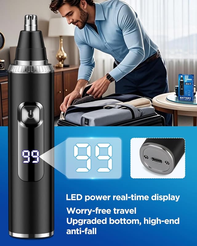 Detalle de 3-in-1 USB Nose Hair Trimmer 1️⃣
