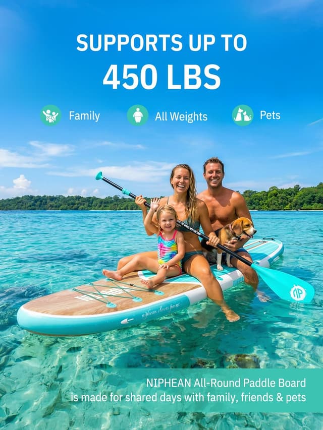 Detalle de Niphean Stand-up-Board 320 cm mit Sitz und Zubehör, Tragkraft bis 200 kg – SUP für 2 Personen