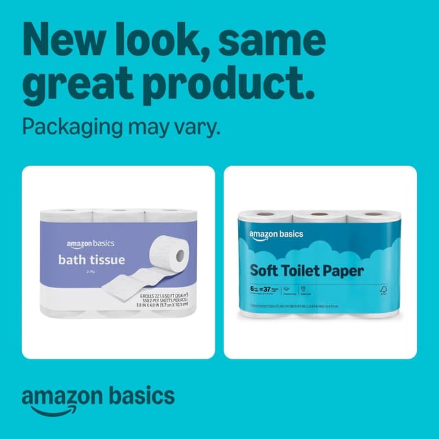 Thumbnail 1 de Amazon Basics 2-ply Toilet Paper 6 Rolls 🧻