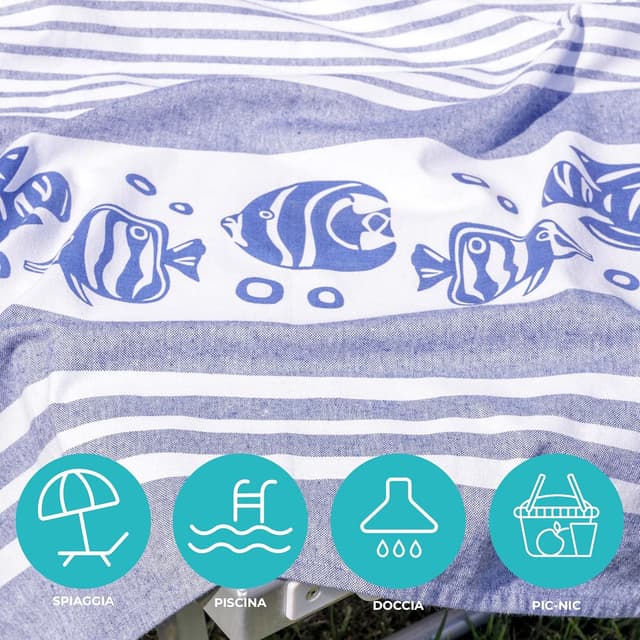 Detalle 2 de Baroni Home telo mare 90x170 cm