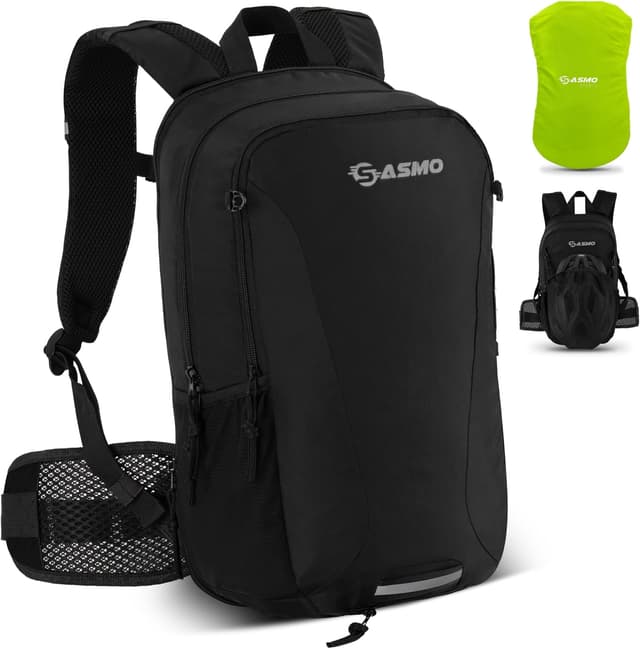 Detalle de SASMO Fahrradrucksack 14+3 l mit Thermofach, Helmnetz und Regenschutz