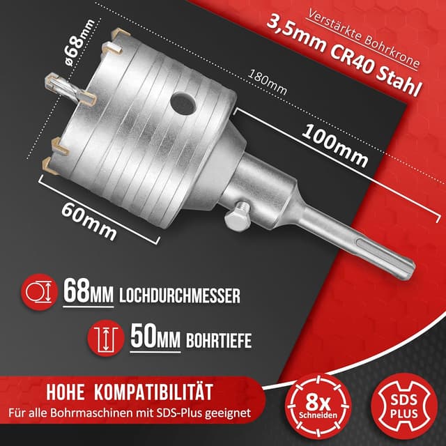 Thumbnail 1 de KSP-Tec Bohrkrone 68 mm verstärkte Bauart