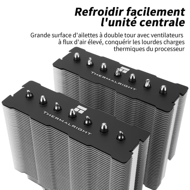 Detalle de Thermalright Phantom Spirit 120 SE CPU-Luftkühler (PS120SE) mit 7 Heatpipes, Dual 120mm PWM-Lüfter