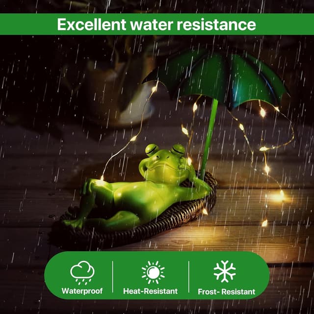 Detalle de Wowlela Solar Frosch Statue mit LED