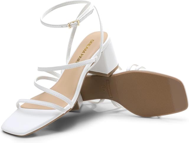 Detalle 2 de DREAM PAIRS Women’s Block Heels 2 inch Strappy Square Toe Dressy Sandals