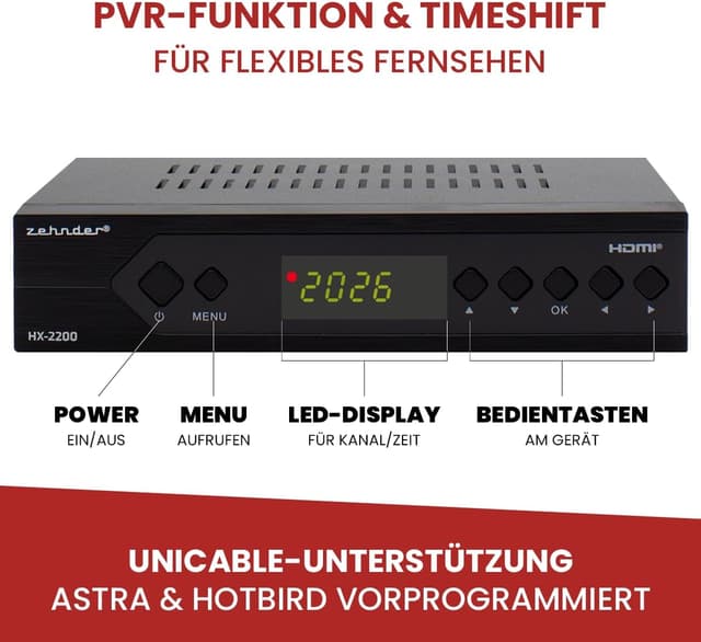 Thumbnail 4 de Zehnder HX 2200 Sat Receiver 1080P