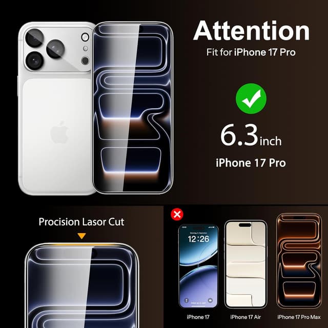 Detalle 2 de SPARIN iPhone 17 Pro 6,3 Zoll Displayschutz